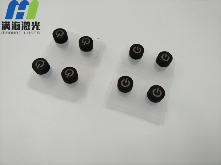 塑料噴油電源小按鍵塑料激光雕刻