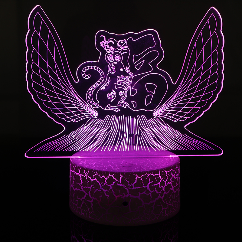 3d七彩創意小夜燈亞克（kè）力立體（tǐ）小夜燈源頭廠（chǎng）家定製