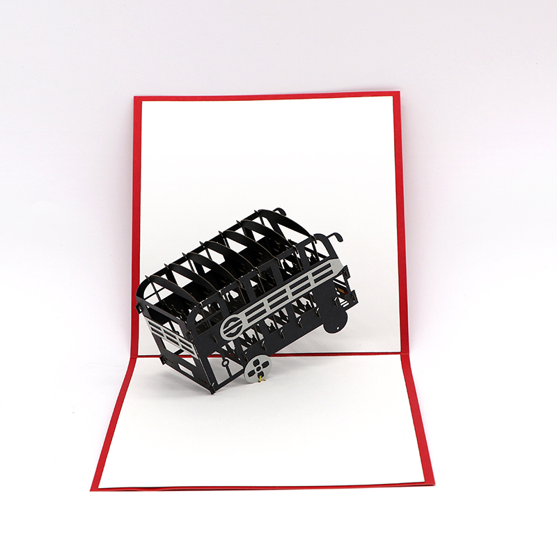 立體3d賀卡創意鏤空3d手工賀卡空中巴士廠家定製