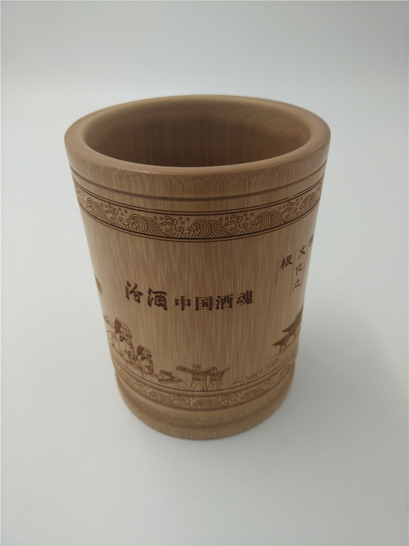 竹製筆筒激光旋轉打標