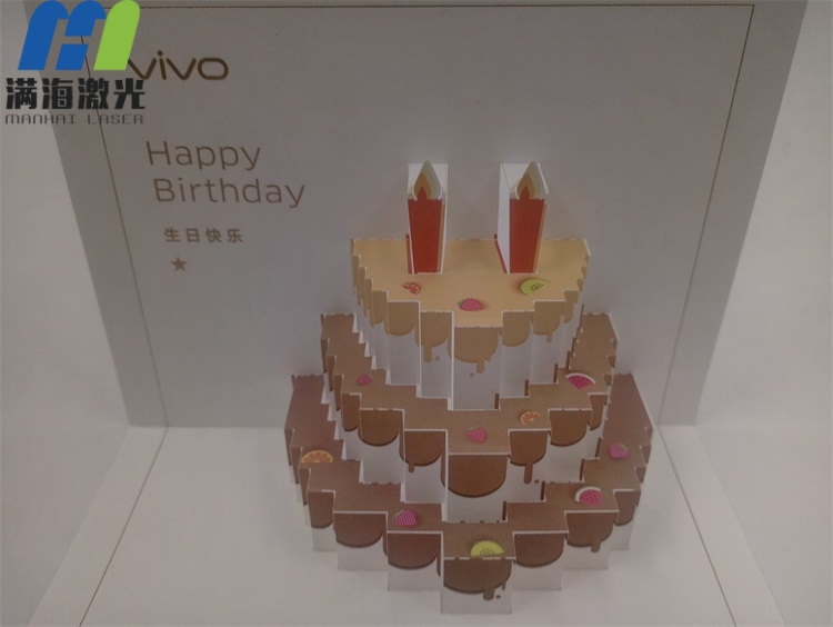 紙製立體（tǐ）生日賀卡高難度激光雕花