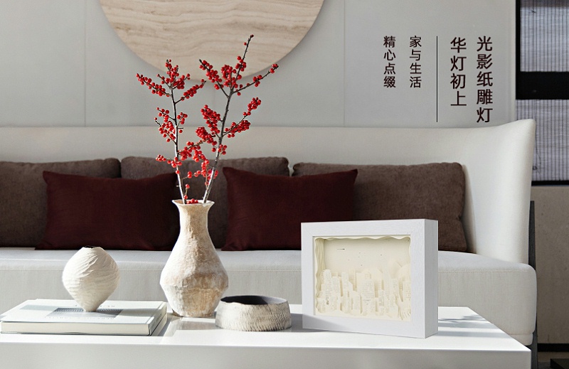 城市建築3d光影紙雕燈定製