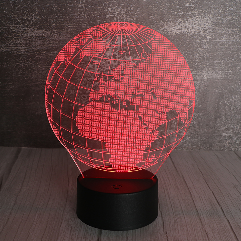 3d立（lì）體小夜燈led發光立體地球（qiú）小夜燈插電（diàn）小夜燈定（dìng）製