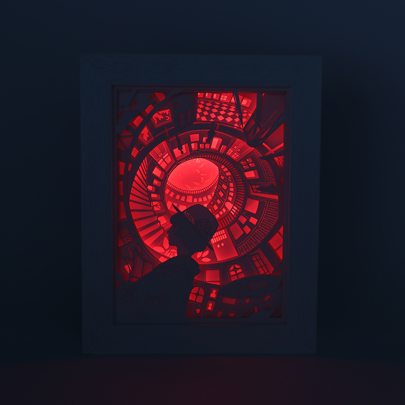 3d光影卡通紙雕燈意卡通紙雕燈擺件紙雕剪影燈畫（huà）廊迷宮廠家（jiā）定製