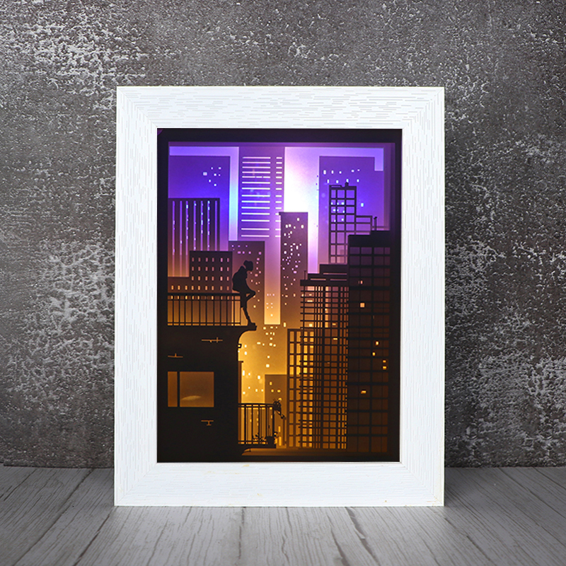 3d光影紙雕燈擺件創意鏤空紙雕剪影燈擺件迷途（tú）廠家定製