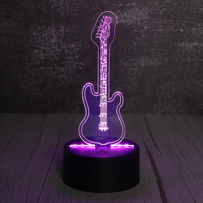 3d觸摸開關小夜燈立（lì）體發光led小夜（yè）燈小提琴夜燈（dēng）廠家（jiā）定做