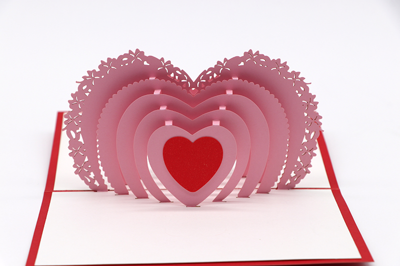 3d鏤空立體賀卡創意心形鏤空立體（tǐ）賀卡廠家定（dìng）製（zhì）批發